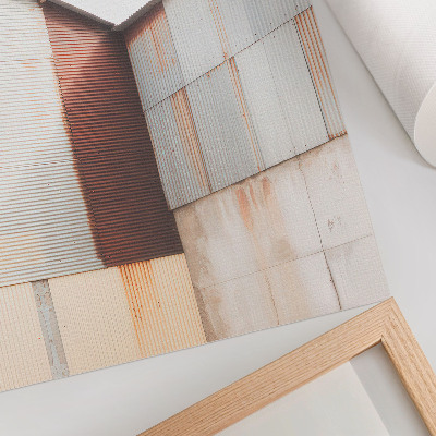 Poster Metal and rust geometric panels