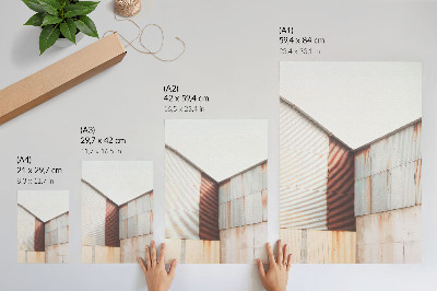 Poster Metal and rust geometric panels