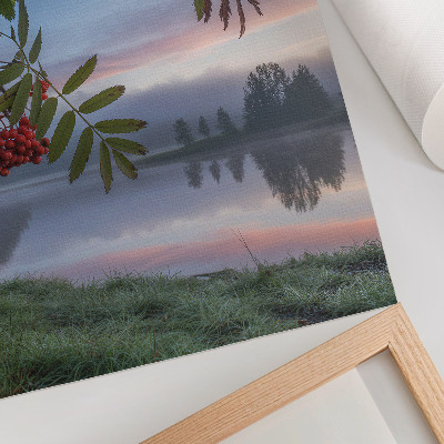 Art print Lake in the morning rowan delicate fog nature