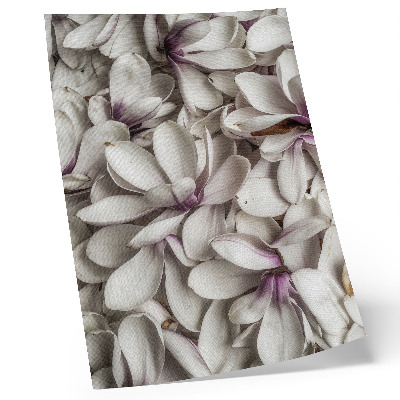 Decorative poster White petals in purple floral pattern nature effect