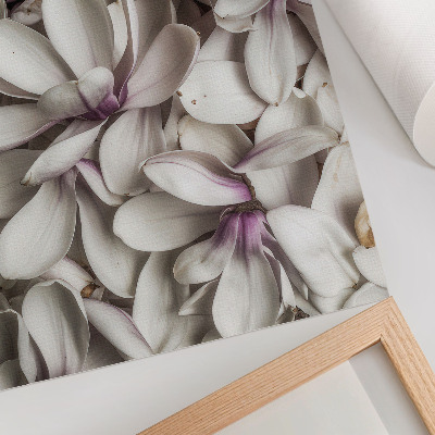 Decorative poster White petals in purple floral pattern nature effect