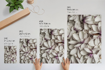 Decorative poster White petals in purple floral pattern nature effect