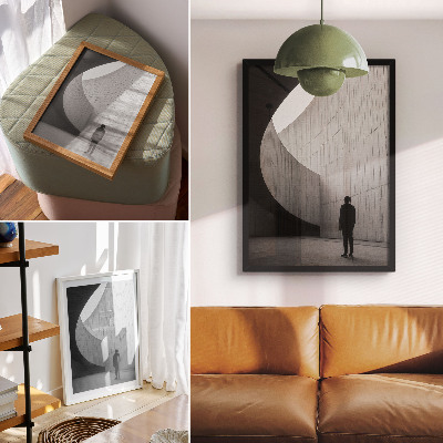 Premium wall art Curved architecture monochromatic tones