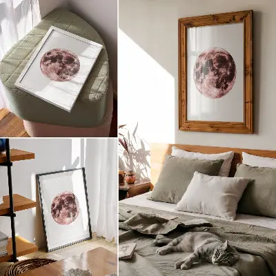 Moon Poster with dominance of warm shades