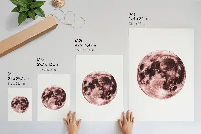 Moon Poster with dominance of warm shades