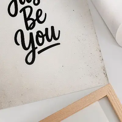 Art print featuring a minimalist and elegant design with black and white contrast for motivation