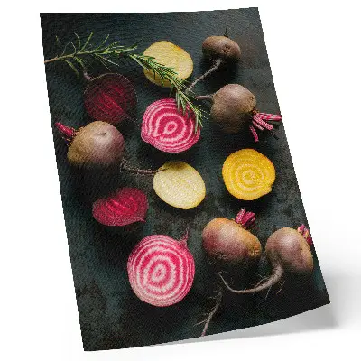 Premium wall art beetroot and rosemary in natural warm shades