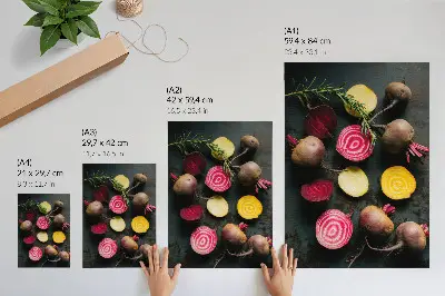 Premium wall art beetroot and rosemary in natural warm shades