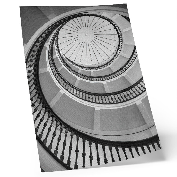 Poster Black and white spiral staircase, modern and elegant