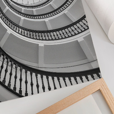 Poster Black and white spiral staircase, modern and elegant