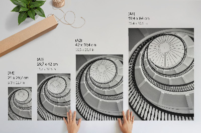 Poster Black and white spiral staircase, modern and elegant