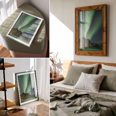 Premium wall art Magical sky, green light, impressive mountains