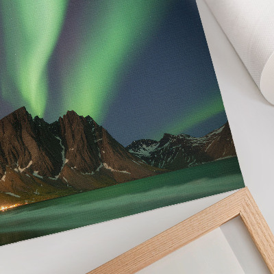 Premium wall art Magical sky, green light, impressive mountains