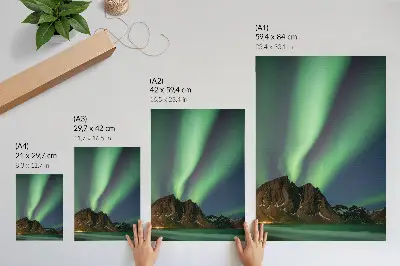 Premium wall art magical sky behind impressive green mountains