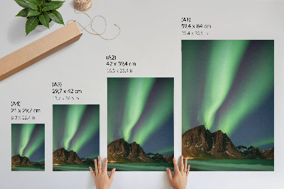 Premium wall art Magical sky, green light, impressive mountains