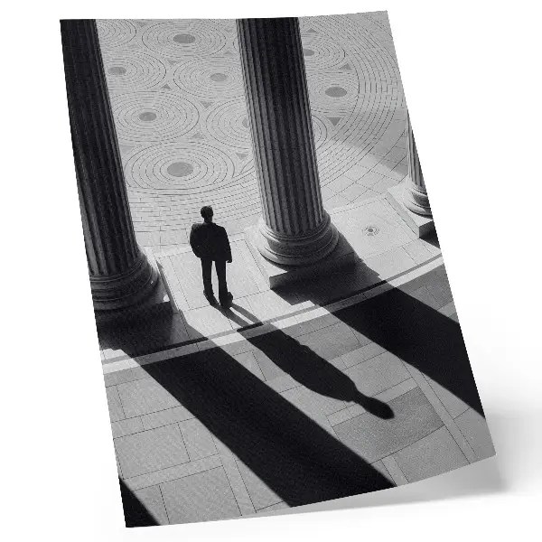 Minimalist architecture column shadows decorative poster