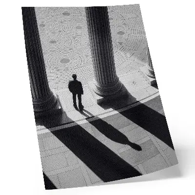 Minimalist architecture column shadows decorative poster 