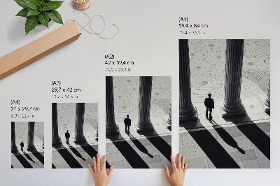 Decorative poster Minimalist architecture column shadows