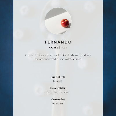 Premium wall art Blueberries on a spoon on a blue background, elegance