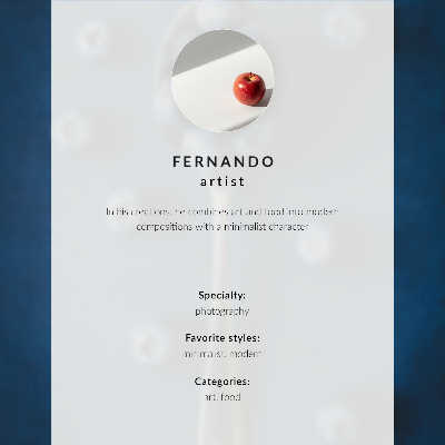 Premium wall art Blueberries on a spoon on a blue background, elegance