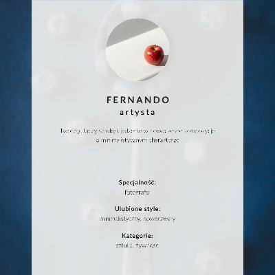Premium wall art Blueberries on a spoon on a blue background, elegance