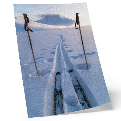 Poster White snow sky silhouette of mountains