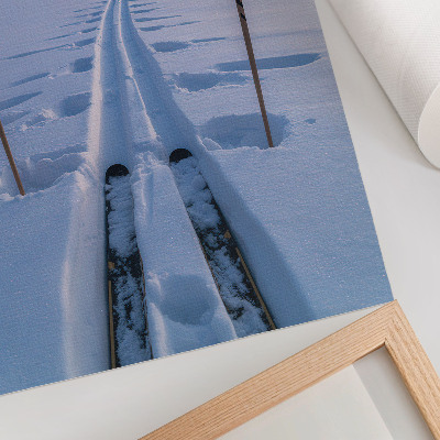 Poster White snow sky silhouette of mountains