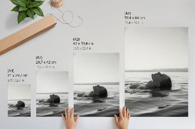 Decorative poster Black and white aesthetic, minimalist style, elegance