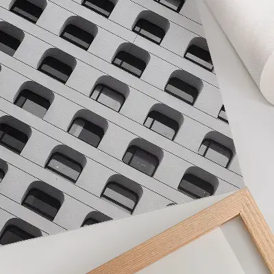 Poster a minimalist facade with repeating geometric shapes
