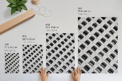 Poster a minimalist facade with repeating geometric shapes