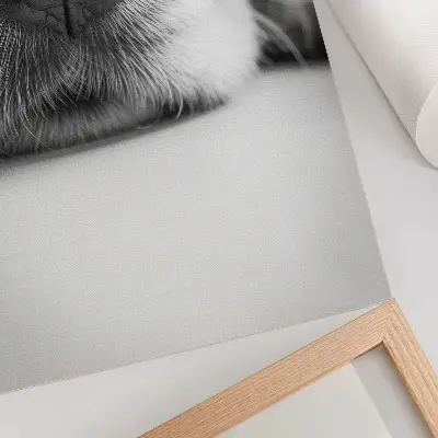 Premium wall art minimalist black and white dog texture close-up