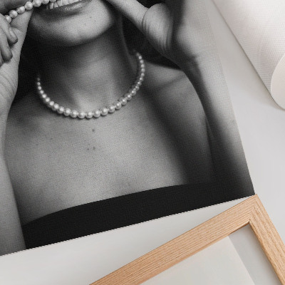 Decorative poster Black and white glamour style pearls contrast glasses