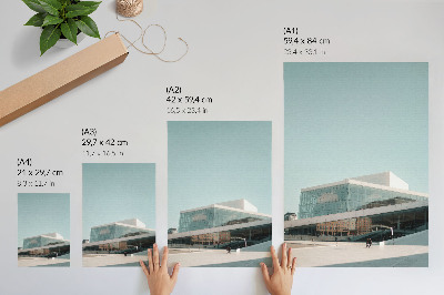 Premium wall art Glass architecture in a minimalist setting
