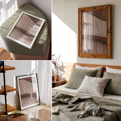 Decorative poster Beige light modern wooden panels