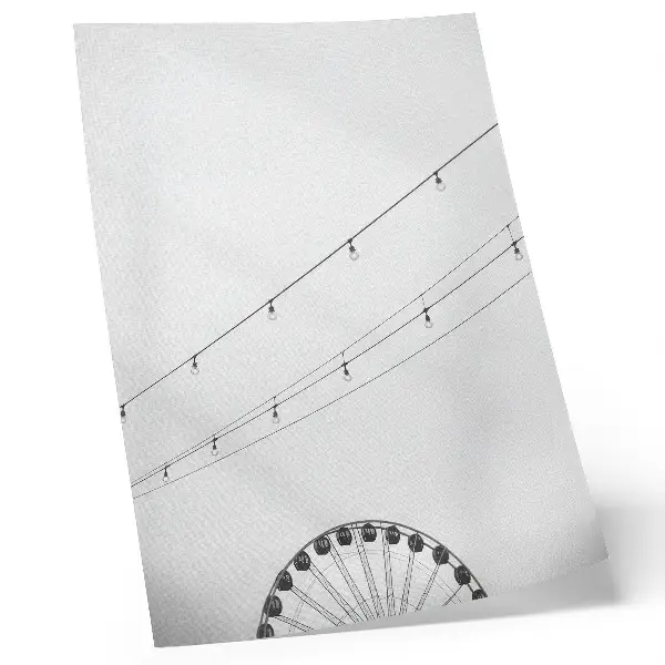 Decorative poster black and white wires with light bulbs design
