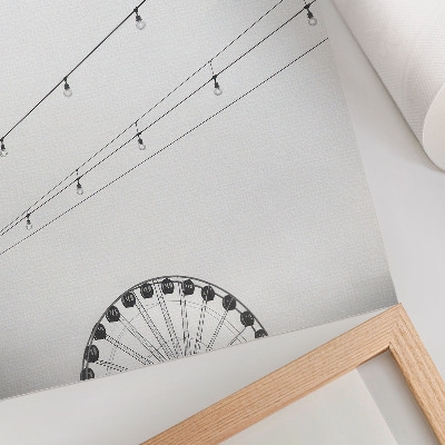 Decorative poster The black and white wires with the bulbs contrast