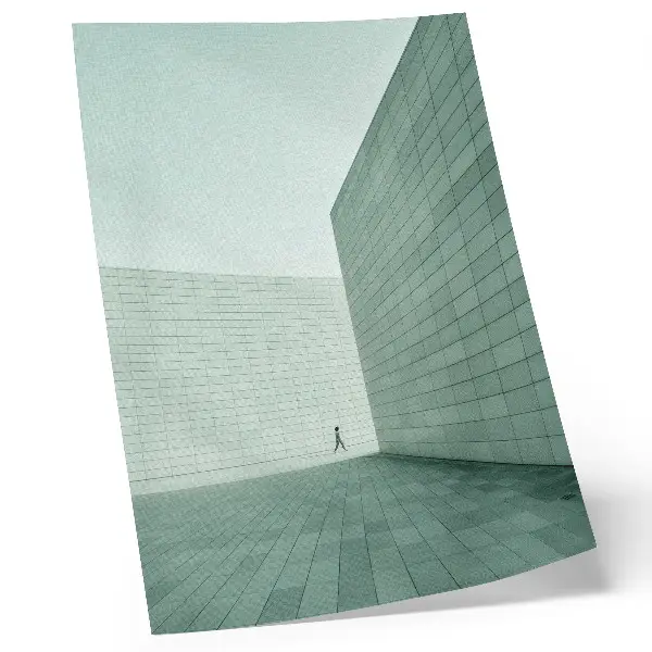 Minimalist geometric wall art poster gray figure design