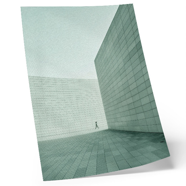 Poster Gray geometric walls minimalism figure