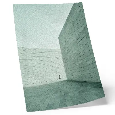 Minimalist geometric wall art poster gray figure design