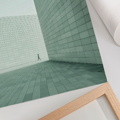 Poster Gray geometric walls minimalism figure