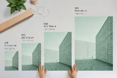 Minimalist geometric wall art poster gray figure design