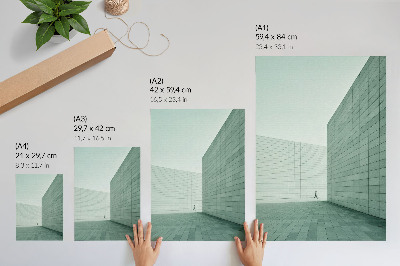 Poster Gray geometric walls minimalism figure