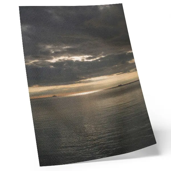 Premium wall art sea with clouds and sun rays