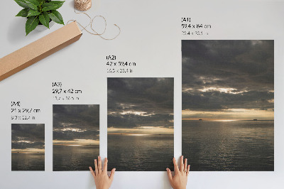 Premium wall art Sea, clouds, sun rays, beautiful view