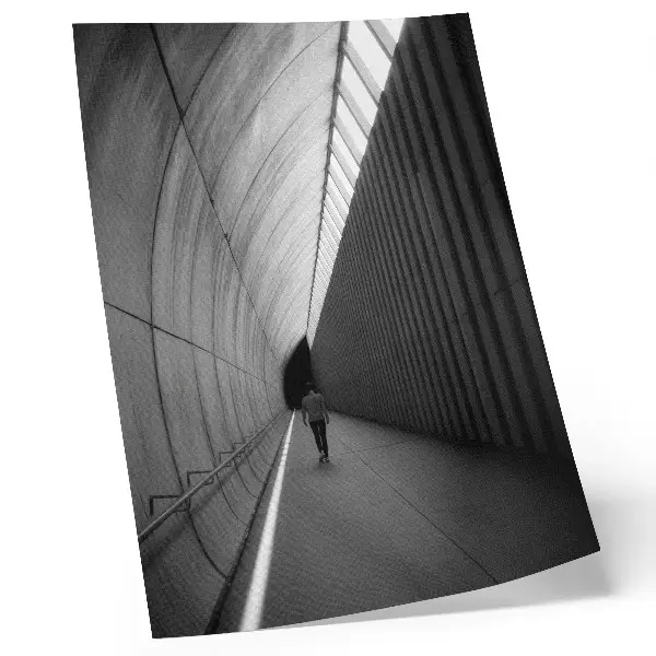 Art print minimalist tunnel with perspective shadow lines