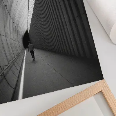 Art print minimalist tunnel with perspective shadow lines