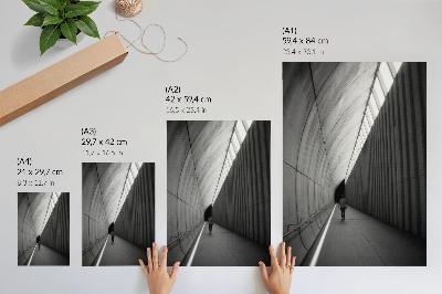 Art print Minimalist tunnel shadows lines perspective
