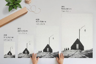 Poster Raw geometry, simplicity, black and white, minimalism