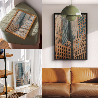 Premium wall art Modern skyscrapers geometric forms elegance