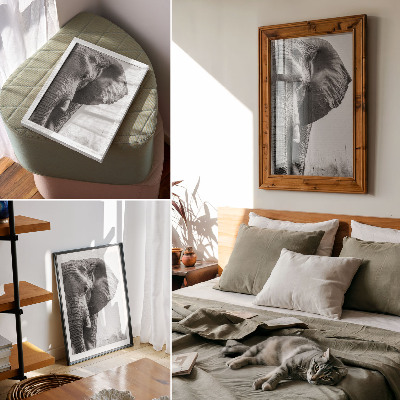 Decorative poster Monochromatic atmosphere, wrinkled leather, elegance